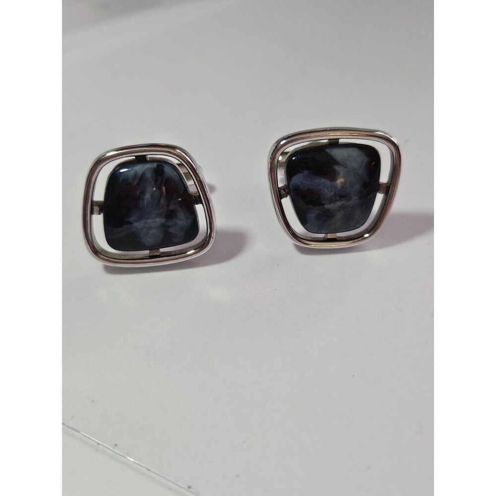 Silver tone vintage hickok cufflinks